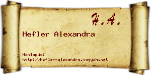 Hefler Alexandra névjegykártya